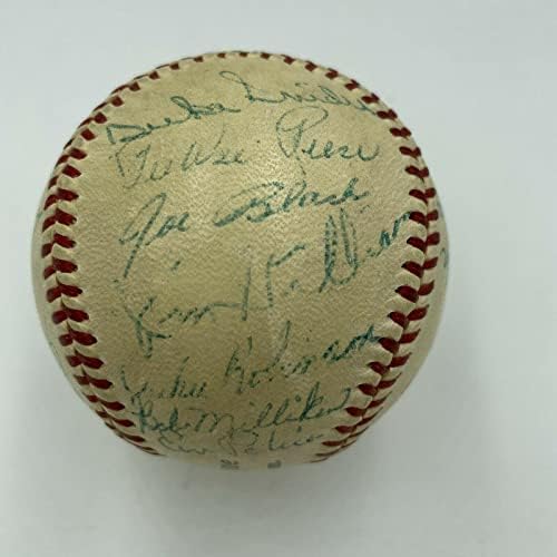 Gyönyörű Jackie Robinson 1953 Brooklyn Dodgers Baseball Csapat Aláírt SZÖVETSÉG COA - Dedikált Baseball