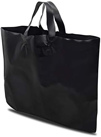 Bevásárló táska, Boutique - 50 Pack Fekete Műanyag Totál Puha Hurok Kezeli, Nagy Átlátszó Zsák Ömlesztett Kis Üzlet, Kiskereskedelmi