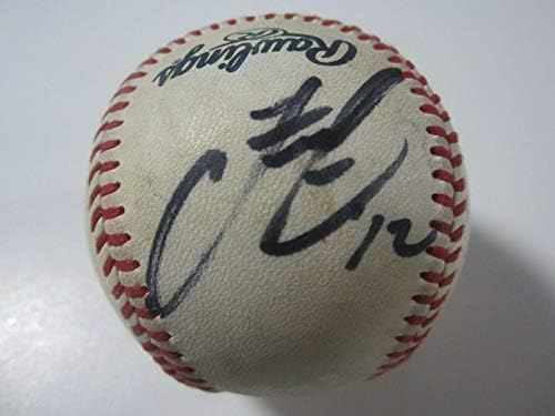 Francisco Lindor Indiánok aláírt Hivatalos Midwest Liga játék használt baseball SZÖVETSÉG - MLB Dedikált Baseball Játék,