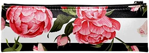 TBOUOBT Smink Táska Cipzárral Tok Utazási Kozmetikai Szervező a Nők, Lányok, Rózsa, Bazsarózsa Rózsaszín Virágos