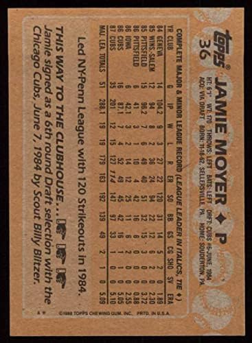 1988 Topps 36 Jamie Moyer Chicago Cubs (Baseball Kártya) NM/MT Cubs