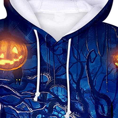 TOPUNDER Nők Halloween Horror, 3D-s Nyomtatási Fél Hosszú Ujjú Pulóver Kapucnis Pulóver