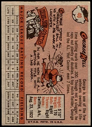 1958 Topps 40 George Kell Baltimore Orioles (Baseball Kártya) VG/EX Orioles