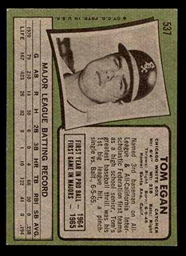 1971 Topps 537 Tom Egan Chicago White Sox (Baseball Kártya) EX+ White Sox