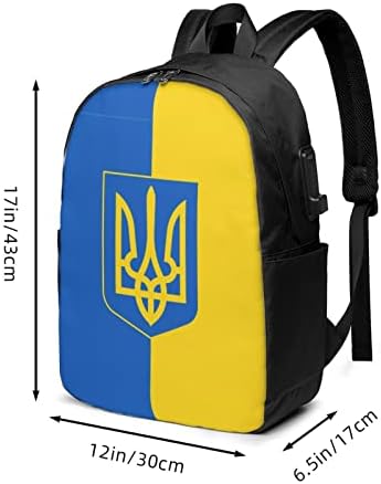 KADEUX ukrán Zászló, címer, Ukrajna Laptop Hátizsák Üzleti Utazási Laptop Hátizsák Töltés Usb Port Szabadban Számítógép Táska