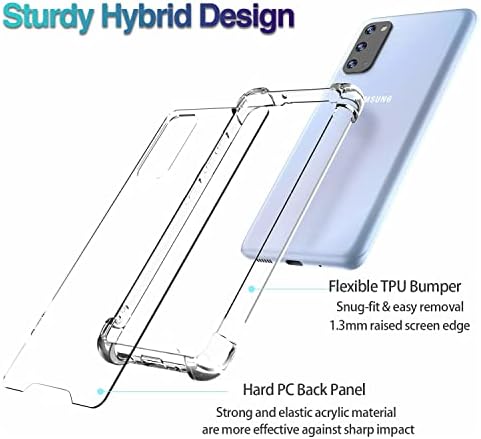 KIOMY Gyémánt Tiszta Ügy, hogy a Samsung Galaxy S20 5G Hibrid Merevlemez PC hátlap Puha TPU Lökhárító [Katonai Csepp Védelem]