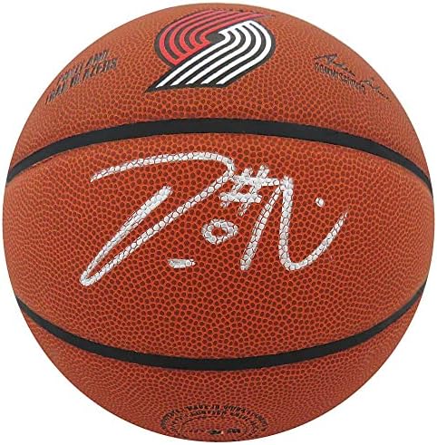 Damian Lillard Aláírt Wilson Portland Úttörők Logó NBA Kosárlabda - Dedikált Kosárlabda