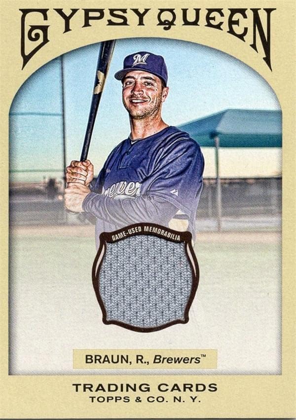 Ryan Braun játékos kopott jersey-i javítás baseball kártya (Milwauke Brewers) 2011 Topps Cigány Királynő GQRRB - MLB Meccset
