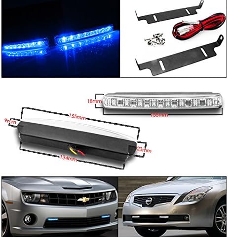 ZMAUTOPARTS A 2008-2010-Es Jeep Grand Cherokee Chrome-Vetítő Fényszórók, Fényszóró, 6 Kék LED Világítás DRL