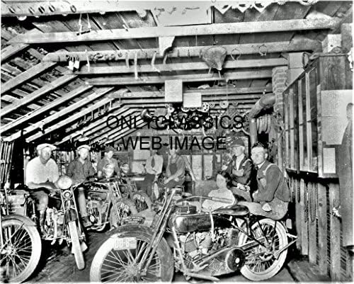 OnlyClassics 1921 Veterán Harley Davidson Motorkerékpár Kereskedő 8X10 Fotó Oldalkocsi Roseburg, VAGY