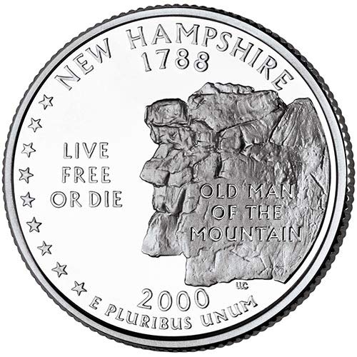 2000 S Ezüst Bizonyíték, New Hampshire Állam Negyed Választás Uncirculated MINKET Menta