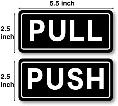 Push Pull Ajtó Matrica Jel – 2db 2.5x5-ös.5 - ban, Vissza Öntapadós Fekete & Fehér Vízszintes Üzlet, Üzletek, Kávézók, Üzletek