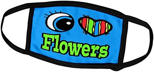 3dRose Fényes Szem, Szív, Szeretem a Virágokat - Arcát Takaró (fc_106081_2)
