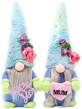 2db anyák Napja Gnómok Dekoráció（Plüss） Aranyos, Anyák Napja Dekoráció, Kézzel készített Plüss Gnome Otthoni Dekoráció,Szeretlek