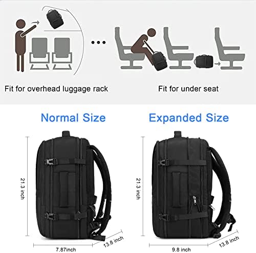 47L Utazási laptop hátizsák férfiak nők légitársaság jóváhagyott, Nagy bőrönd, hátizsák, Bővíthető Üzleti csomagokat vinni