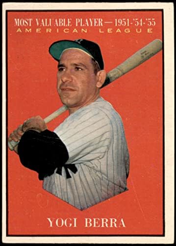 1961 Topps 472 Legértékesebb Játékos Yogi Berra New York Yankees (Baseball Kártya) Dean Kártyák 5 - EX Yankees