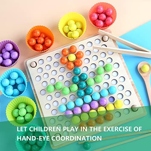 4 az 1-ben, Fából készült Tábla Gyöngy Játék,Montessori Szivárvány Puzzle Válogatás Egymásra Játék, a Gyerekek a Tanulás,