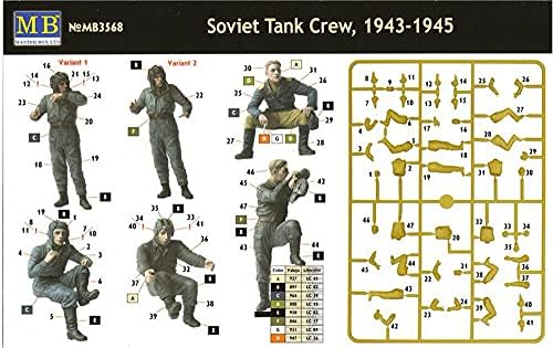 Szovjet Tank Legénysége 1943-1945 Év második világháború 1/35 Skála Műanyag Modell Kit Mester Doboz 3568