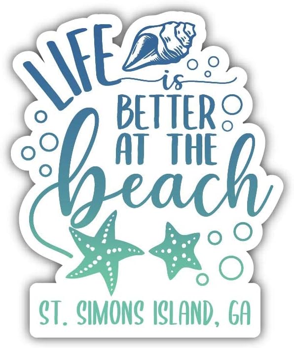 St. Simons Island, Georgia 2-Es Vinyl Matrica Beach Life Design