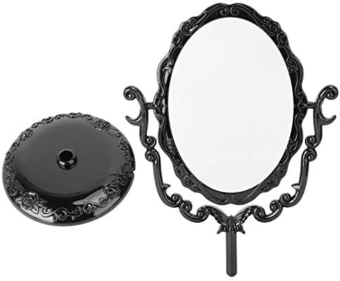 leorx Régi Asztali Smink Tükör Akril Rózsa Minta Forgatható Hiúság Tükör a Hálószobában, Fürdőszobában, 22 x 16 x 9,5 cm