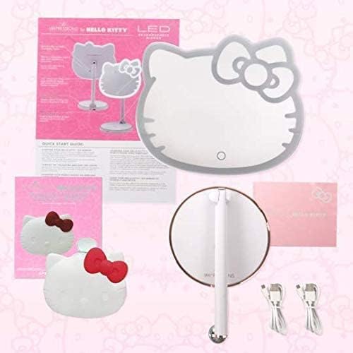 Benyomások Hiúság Hello Kitty Újratölthető Smink Tükör Csomag, Hiúság Tükör Beállítása Állítható LED Szalag Könnyű, Elegáns,