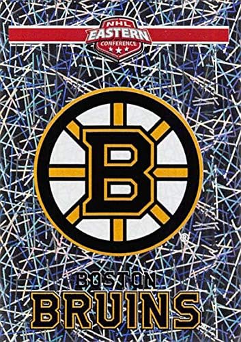 2018-19 Panini NHL Matrica 11 Boston Bruins Logó Fólia Boston Bruins NHL Jégkorong Kereskedelmi Matrica Kártya