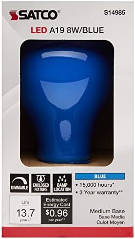 Satco S14985 8 Watt 19 Színű LED Izzó, Kék Kerámia