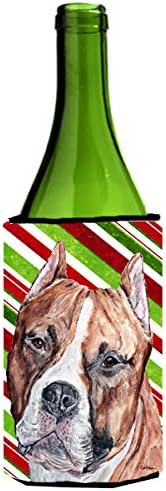 CoolCookware Staffordshire Bull Terrier Staffie Candy Cane Karácsonyi Boros Üveg Ujja Ölelkezős 24 Oz.