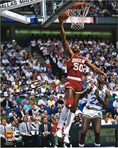 Ralph Sampson Houston Rockets Dedikált 16 x 20 Feküdt Fel vs Dallas Mavericks Fénykép - Dedikált NBA-Fotók