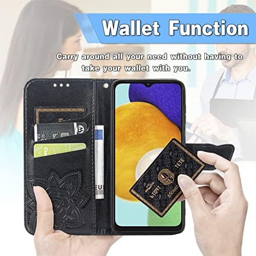 Monwutong Pénztárca tok Samsung Galaxy A13 5G,3D Pillangó Minta PU bőrtok, Erős Mágneses Csattal, valamint Készpénz-Kártya