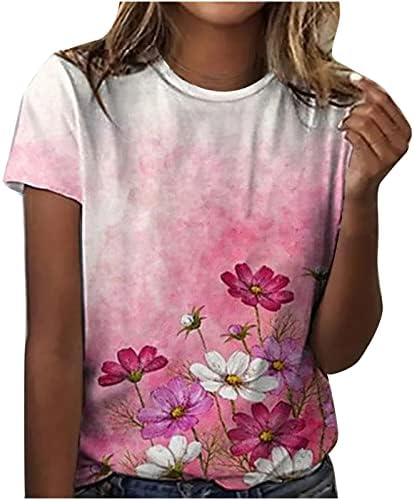 Divatos Felsők Női Nyári Laza Virágos Nyomtatás Tshirt Trendi Rövid Ujjú Alkalmi Sleeve Basic Póló Felső