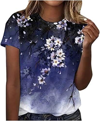 Divatos Felsők Női Nyári Laza Virágos Nyomtatás Tshirt Trendi Rövid Ujjú Alkalmi Sleeve Basic Póló Felső