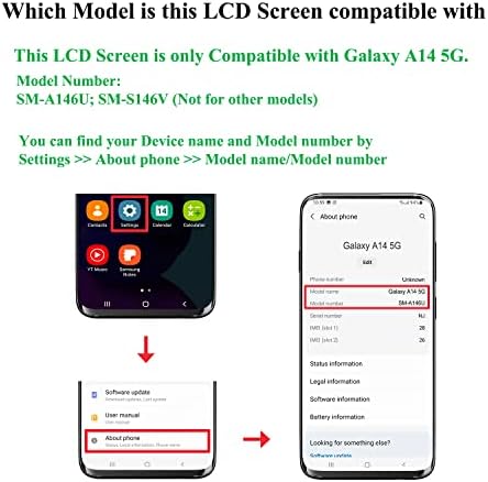 Viimon Galaxy A14-es 5G OEM LCD kijelző Csere Készlet Kompatibilis a Galaxy A14-es 5G SM-A146U (amerikai Változat) Kijelző