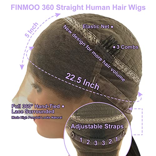 FINMOO 360 Csipkével, Paróka Emberi Haj Előre Rántott Egyenesen Glueless Teljes Elülső Lace Paróka Emberi hajból 360 Paróka,