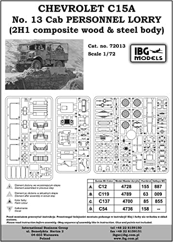 IBG PB72013 1/72 Brit Hadsereg Chevrolet C15A Taxi 13 Teherautó Rakomány Fa Ágy Műanyag Modell