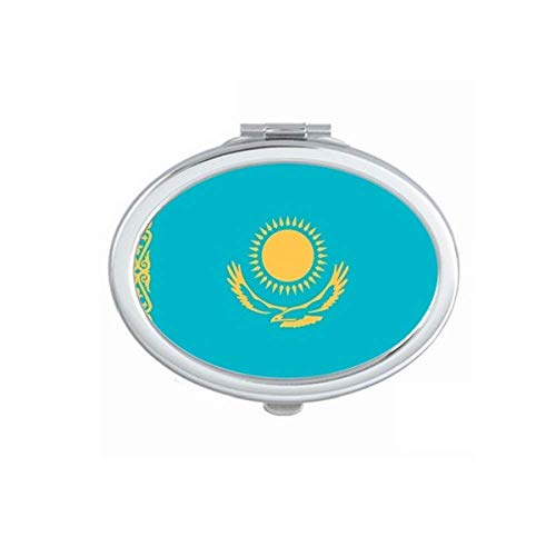 Kazah Nemzeti Zászló Ázsiai Ország Tükör Hordozható Fold Kezét Smink Dupla Oldalon Szemüveg