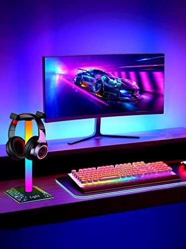 KANTUTOE RGB Gaming Fejhallgató Állvány Fény, az USB-Port RGB Játék Állni Lámpa Asztali PC Gaming Headset Tartozékok, Legjobb