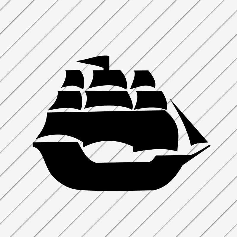 A hajó Fali Matricák Vinyl Matricák | Tengeri-Tenger-Óceán Cruise Kalóz Vitorlás Csata Sziluett | Home Konyha Hálószoba |