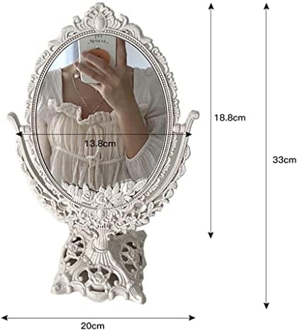 WYFDP Smink Tükör Cutelife Északi Ezüst Műanyag Retro Dekoratív Tükör Hálószoba Tükör Asztal Szabálytalan Függőleges Tükör