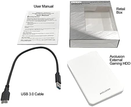 Avolusion Z1-S 1TB USB 3.0 Hordozható Külső Szerencsejáték-Merevlemez - Fehér (a PS4, Előre Formázott) - 2 Év Garancia