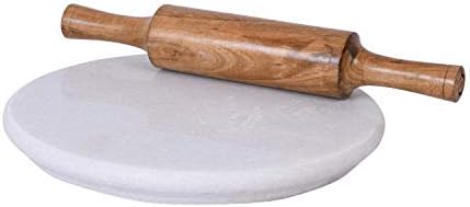 Képzeld el, üzletek mart Indiai Fehér Márvány Roti Készítő Fa Belan/Fehér Márvány Chakla 10 Centis Átmérője Belan (Fehér