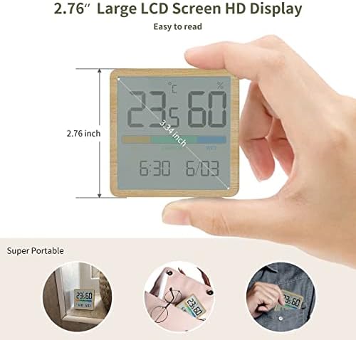 N/LCD Digitális Óra Páratartalom Mérő Beltéri Hőmérő Páratartalommérő Home Office Asztali Táblázat Hőmérséklet, illetve a