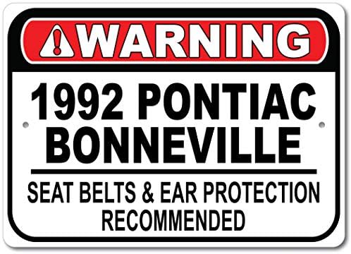 1992 92 Pontiac Bonneville biztonsági Öv Ajánlott Gyors Autó Alá, Fém Garázs Tábla, Fali Dekor, GM Autó Jel - 10x14 cm