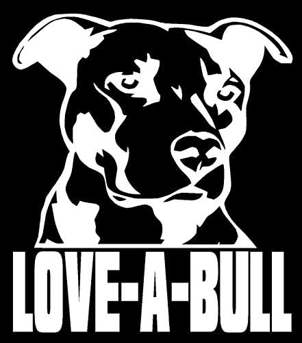 A szerelem egy Pitbull Szimbólum 6 Magas Pitbull Sziluett Logó Meghalni Vágott Matrica - Fehér Színű
