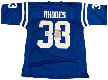 Dominic Rhodes Indianapolis Colts Aláírt Autogramot Egyéni Mez Kék SZÖVETSÉG Hiteles Tanúja