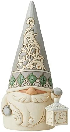 Enesco Jim Shore Geszt Creek Fehér Erdei Gnome a Lámpás Figura, 12.2 Inch, Többszínű
