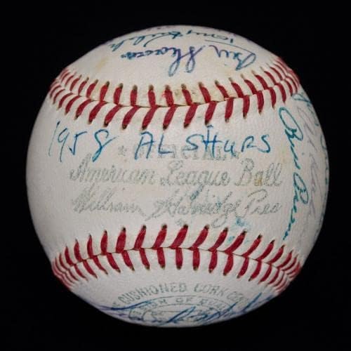 1958-ban az Amerikai Liga All Star Aláírt Baseball Mickey Mantle Casey Stengel SZÖVETSÉG - Dedikált Baseball